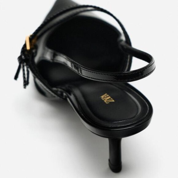 ZARA Sexy Strappy Slingback Heels 7.5 - Picture 2 of 7